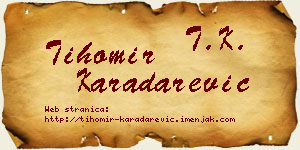 Tihomir Karadarević vizit kartica